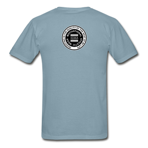 XZAKA - Hanes Adult Tagless T-Shirt - Athletic - B&W -BK - stonewash blue