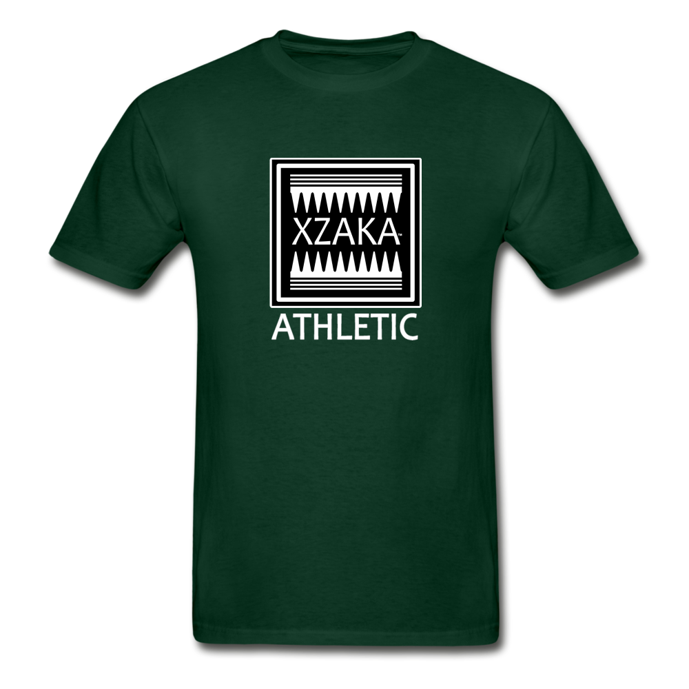 XZAKA - Hanes Adult Tagless T-Shirt - Athletic - B&W -BK - forest green