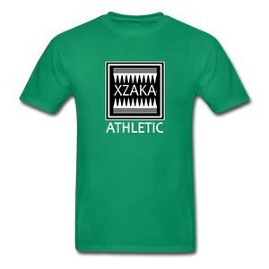 XZAKA - Hanes Adult Tagless T-Shirt - Athletic - B&W -BK - kelly green