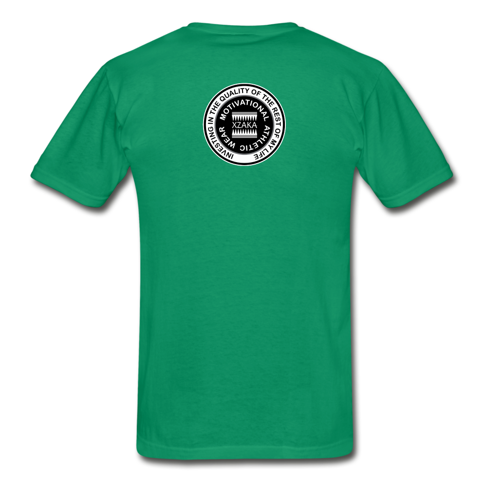 XZAKA - Hanes Adult Tagless T-Shirt - Athletic - B&W -BK - kelly green