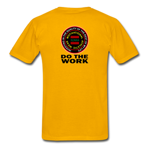 XZAKA - Hanes Adult Tagless T-Shirt - Do The Work - gold