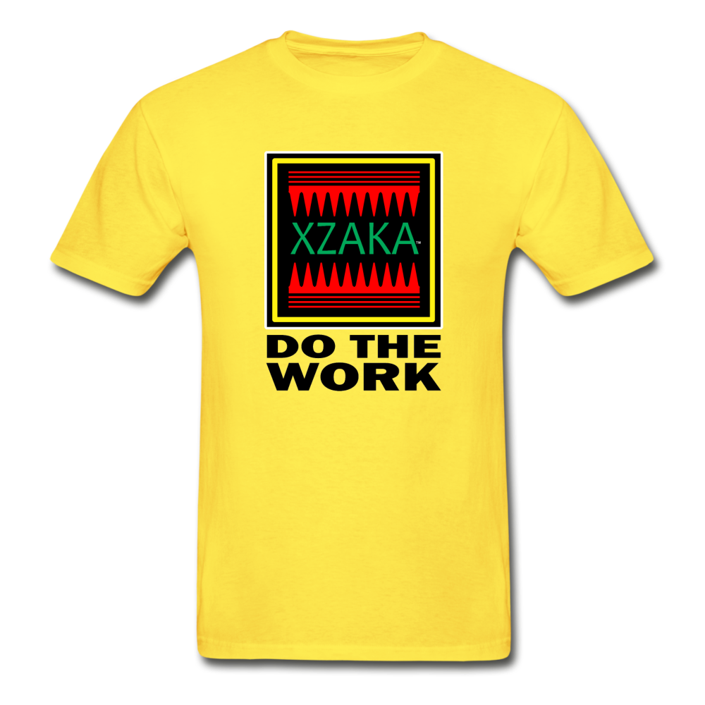 XZAKA - Hanes Adult Tagless T-Shirt - Do The Work - yellow