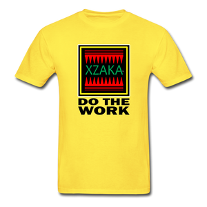 XZAKA - Hanes Adult Tagless T-Shirt - Do The Work - yellow