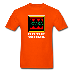 XZAKA - Hanes Adult Tagless T-Shirt -Do The Work - BK - orange