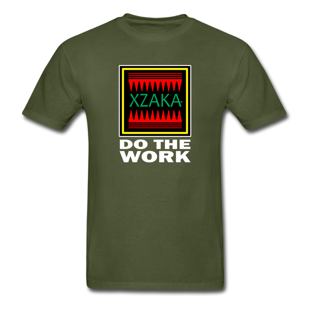XZAKA - Hanes Adult Tagless T-Shirt -Do The Work - BK - military green