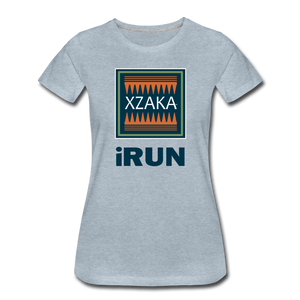 XZAKA - Women’s Premium T-Shirt - iRun - heather ice blue