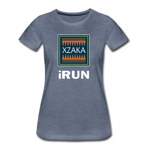 XZAKA - Women’s Premium T-Shirt - iRUN - heather blue