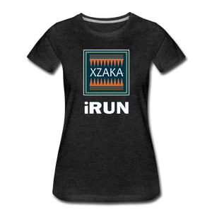 XZAKA - Women’s Premium T-Shirt - iRUN - charcoal gray