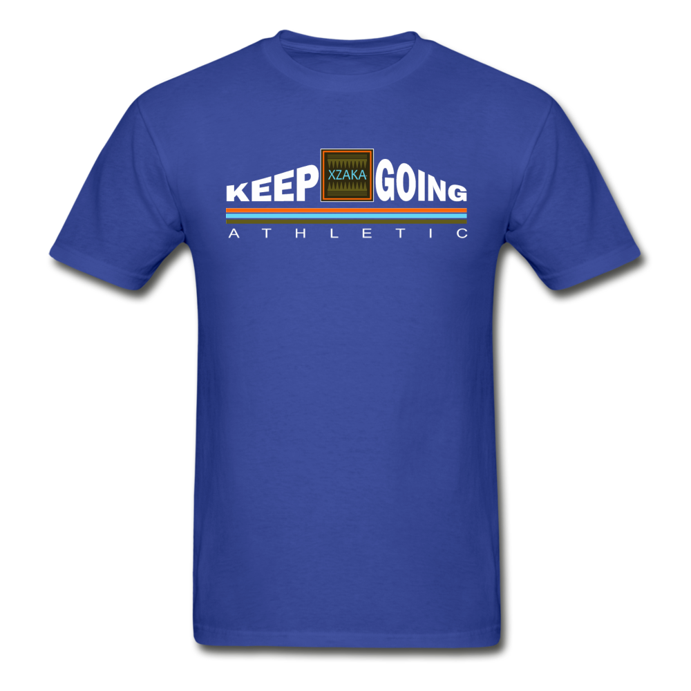 XZAKA - Hanes Adult Tagless T-Shirt - Keep Going - ENV-BK - royal blue