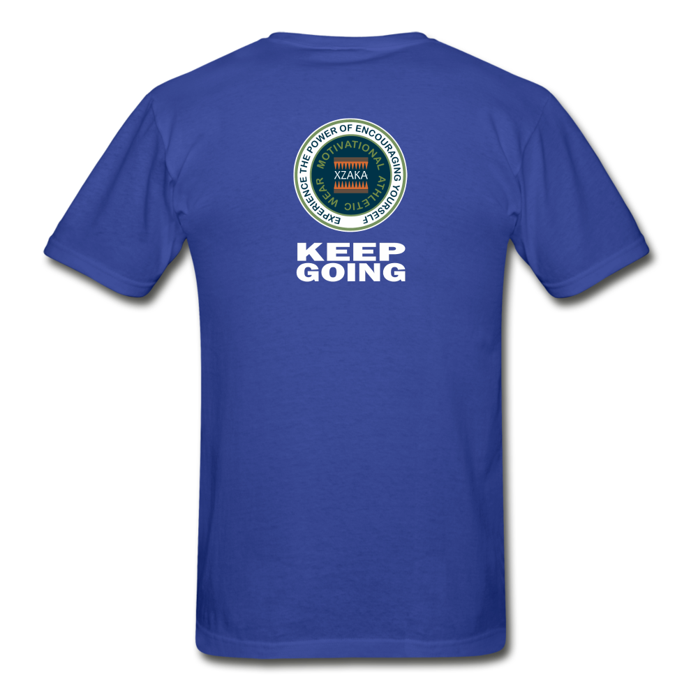 XZAKA - Hanes Adult Tagless T-Shirt - Keep Going - ENV-BK - royal blue