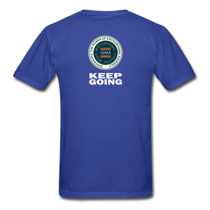 XZAKA - Hanes Adult Tagless T-Shirt - Keep Going - ENV-BK - royal blue