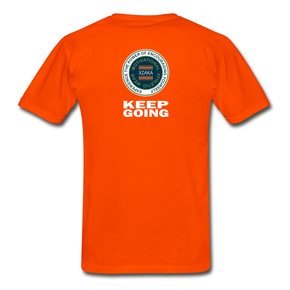 XZAKA - Hanes Adult Tagless T-Shirt - Keep Going - ENV-BK - orange