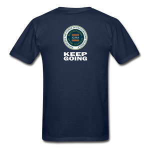 XZAKA - Hanes Adult Tagless T-Shirt - Keep Going - ENV-BK - navy