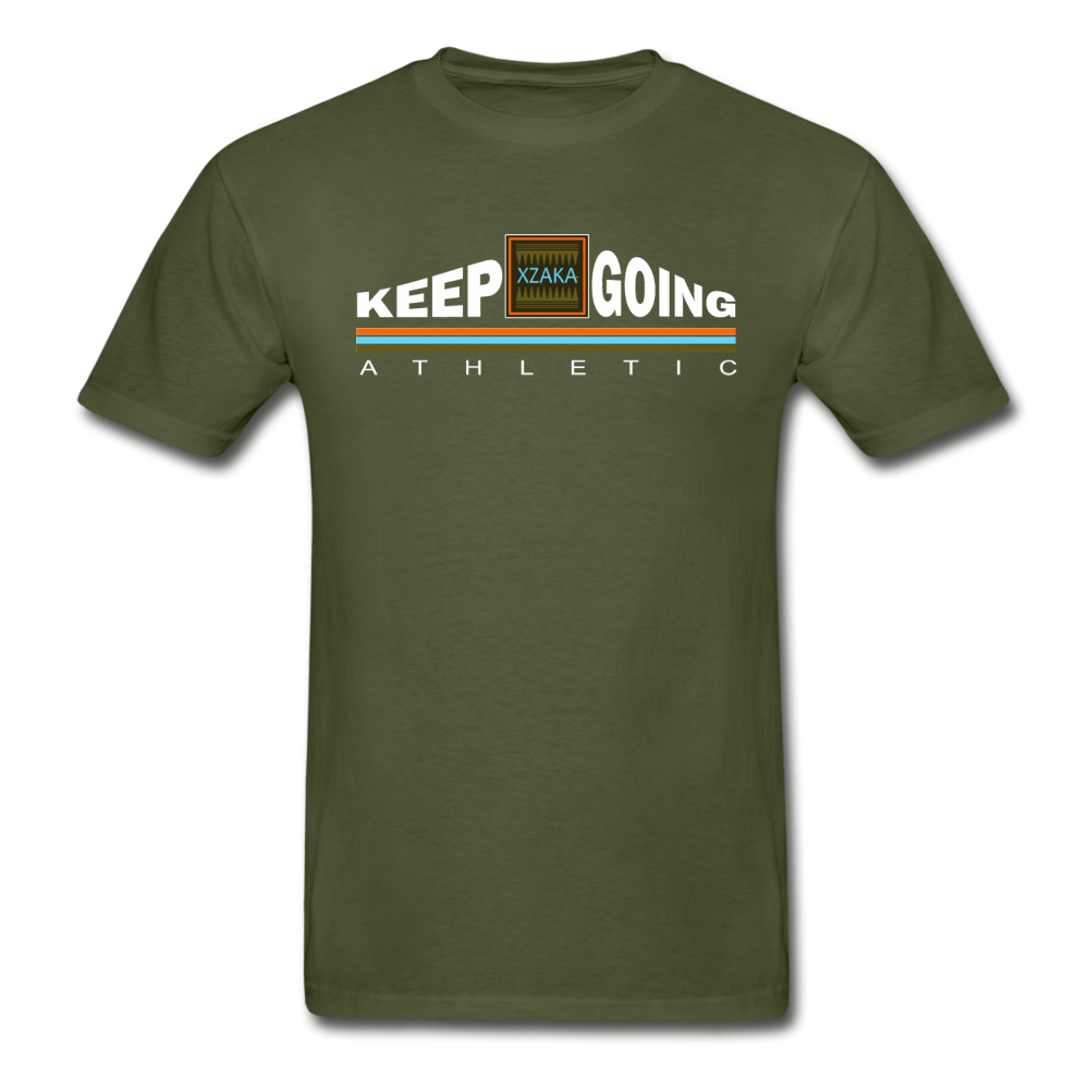 XZAKA - Hanes Adult Tagless T-Shirt - Keep Going - ENV-BK - military green