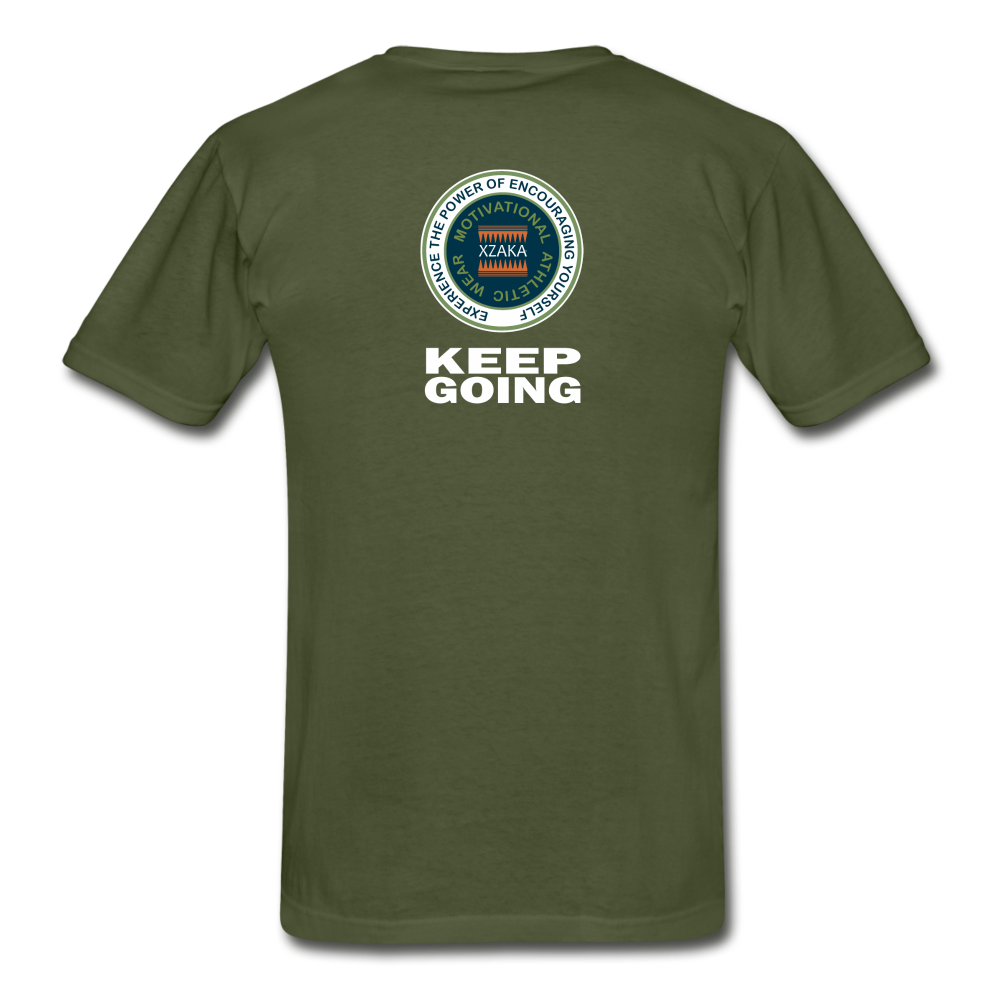XZAKA - Hanes Adult Tagless T-Shirt - Keep Going - ENV-BK - military green