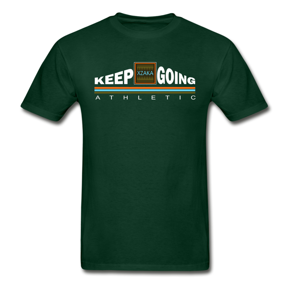 XZAKA - Hanes Adult Tagless T-Shirt - Keep Going - ENV-BK - forest green