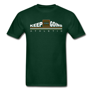 XZAKA - Hanes Adult Tagless T-Shirt - Keep Going - ENV-BK - forest green