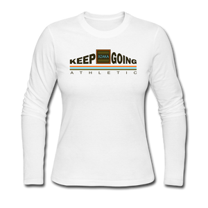 XZAKA - Women's Long Sleeve Jersey T-Shirt - Keep Going ENV - white
