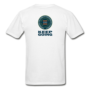XZAKA - Hanes Adult Tagless T-Shirt - Keep Going - ENV-WH - white