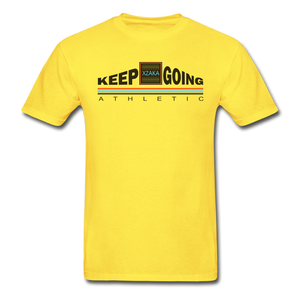 XZAKA - Hanes Adult Tagless T-Shirt - Keep Going - ENV-WH - yellow