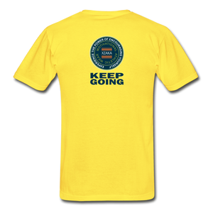 XZAKA - Hanes Adult Tagless T-Shirt - Keep Going - ENV-WH - yellow