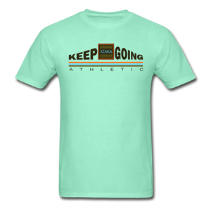 XZAKA - Hanes Adult Tagless T-Shirt - Keep Going - ENV-WH - deep mint