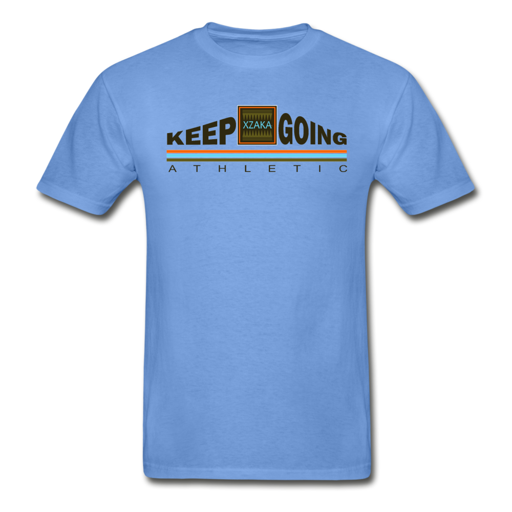 XZAKA - Hanes Adult Tagless T-Shirt - Keep Going - ENV-WH - carolina blue