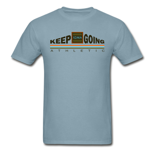 XZAKA - Hanes Adult Tagless T-Shirt - Keep Going - ENV-WH - stonewash blue