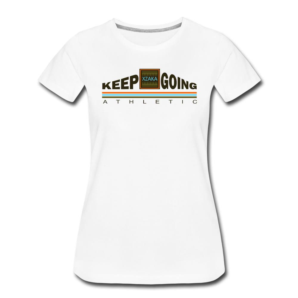 XZAKA - Women’s Premium T-Shirt - Keep Going - ENV-WH - white