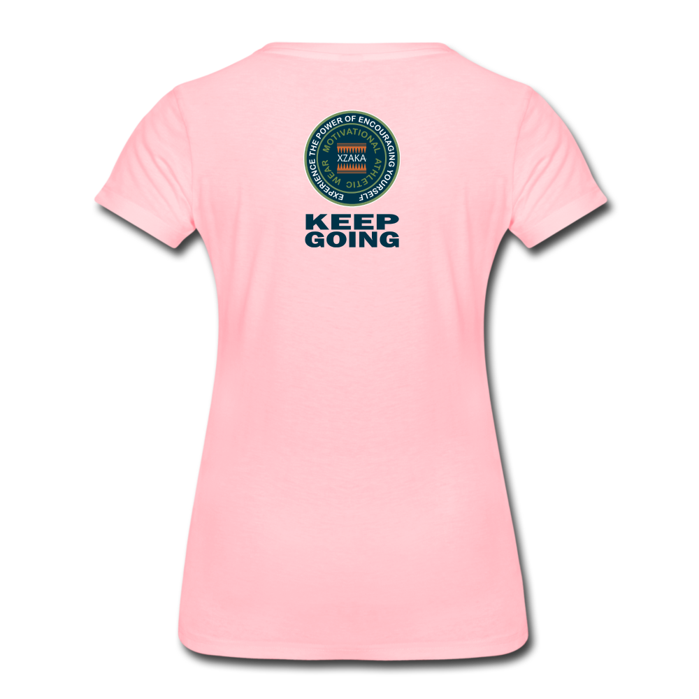 XZAKA - Women’s Premium T-Shirt - Keep Going - ENV-WH - pink