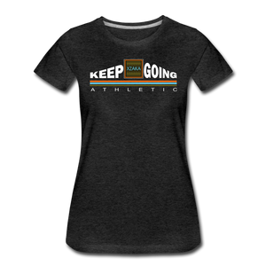 XZAKA - Women’s Premium T-Shirt - Keep Going - ENV-BK - charcoal gray
