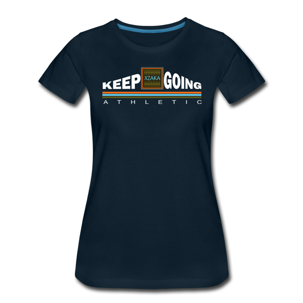 XZAKA - Women’s Premium T-Shirt - Keep Going - ENV-BK - deep navy