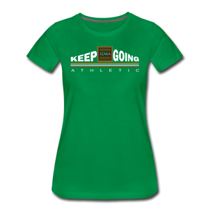 XZAKA - Women’s Premium T-Shirt - Keep Going - ENV-BK - kelly green
