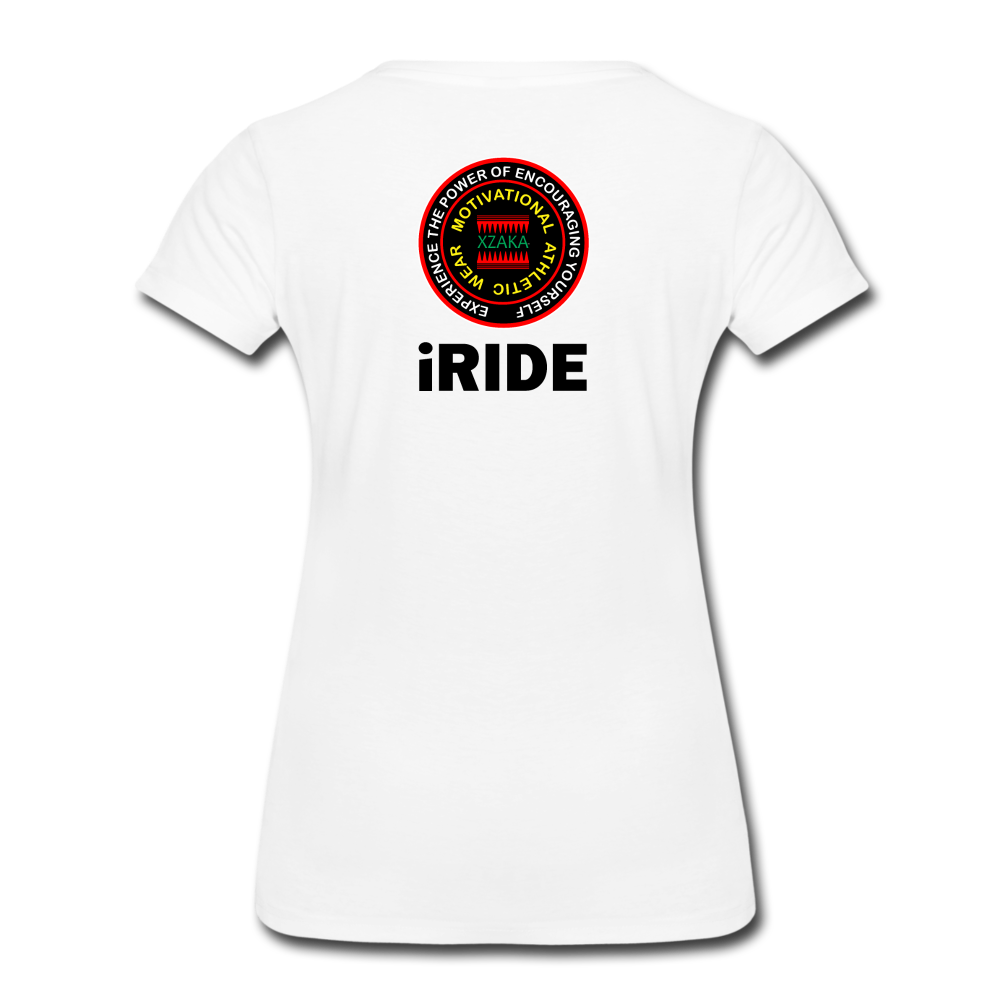 XZAKA - Women’s Premium T-Shirt - iRIDE-WH - white