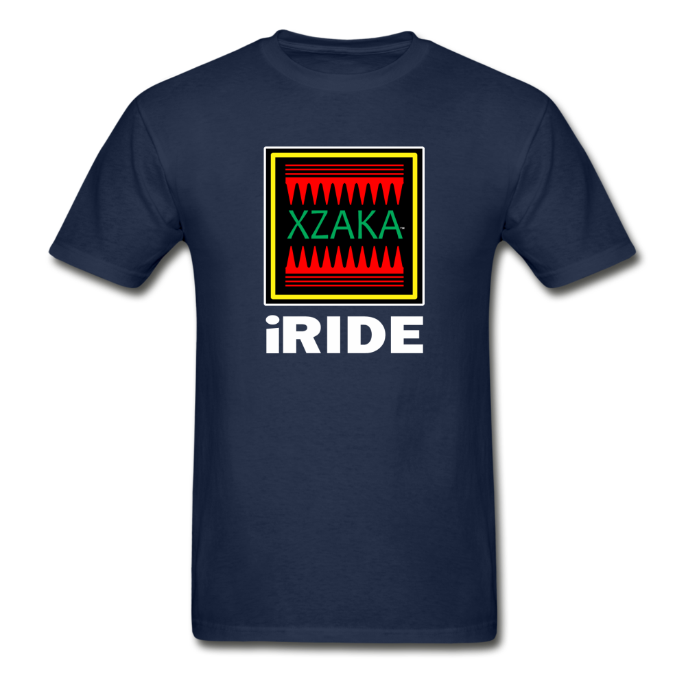 XZAKA - Hanes Adult Tagless T-Shirt - iRIDE - BK - navy