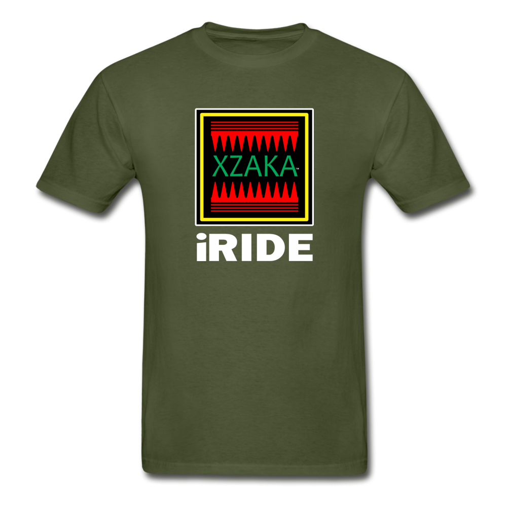 XZAKA - Hanes Adult Tagless T-Shirt - iRIDE - BK - military green