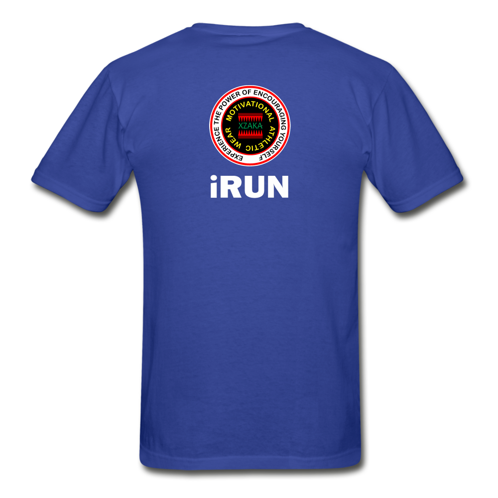 XZAKA - Hanes Adult Tagless T-Shirt - iRUN - BK - royal blue