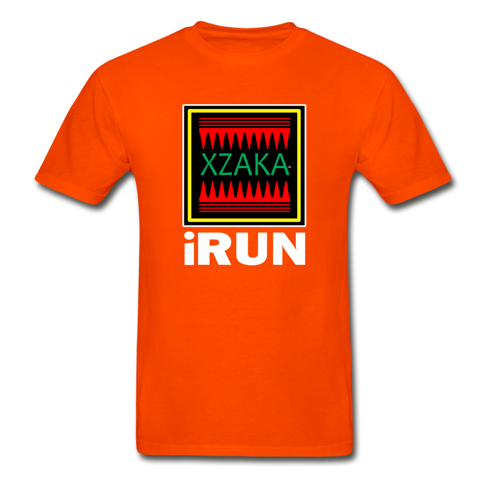 XZAKA - Hanes Adult Tagless T-Shirt - iRUN - BK - orange