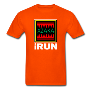 XZAKA - Hanes Adult Tagless T-Shirt - iRUN - BK - orange