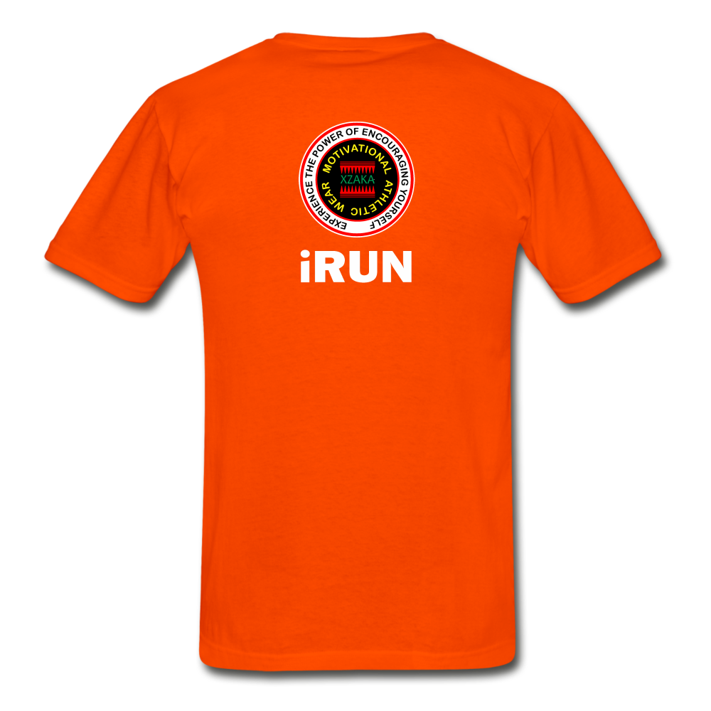 XZAKA - Hanes Adult Tagless T-Shirt - iRUN - BK - orange