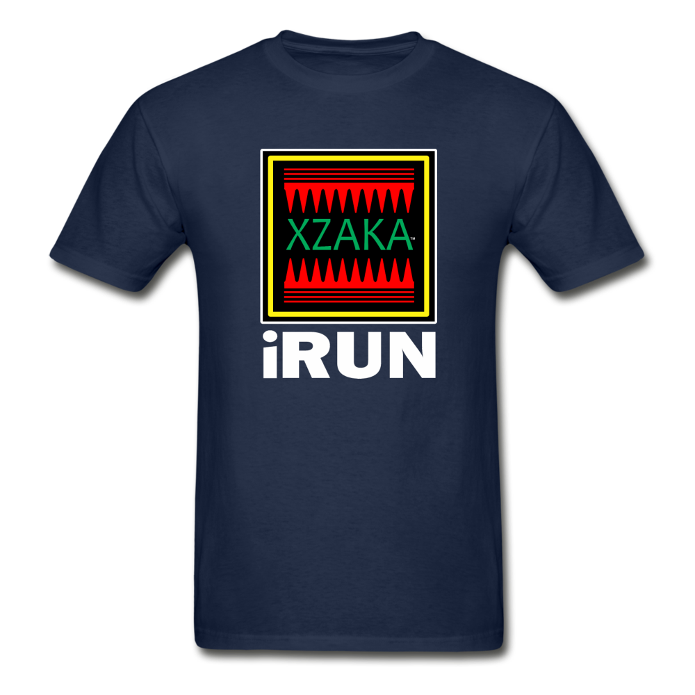 XZAKA - Hanes Adult Tagless T-Shirt - iRUN - BK - navy