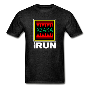 XZAKA - Hanes Adult Tagless T-Shirt - iRUN - BK - charcoal gray