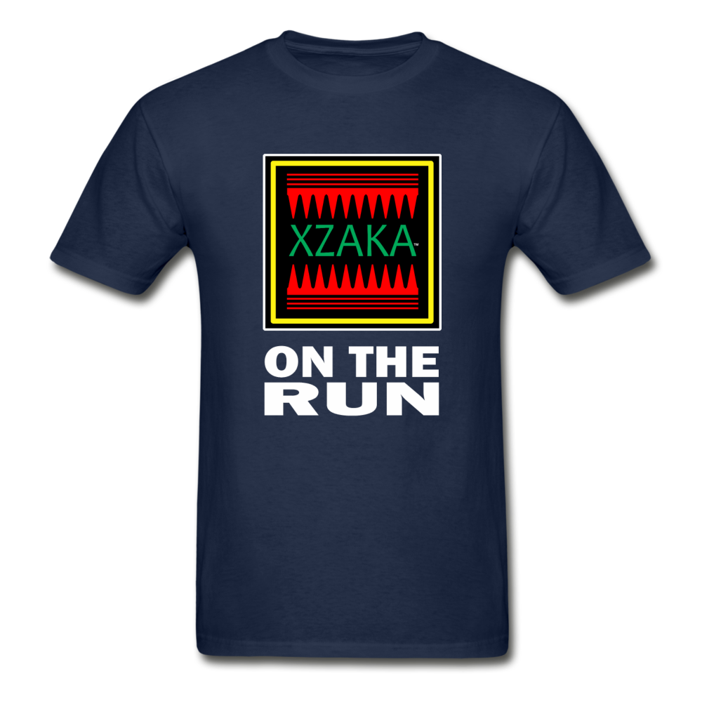 XZAKA - Hanes Adult Tagless T-Shirt - On The Run - navy
