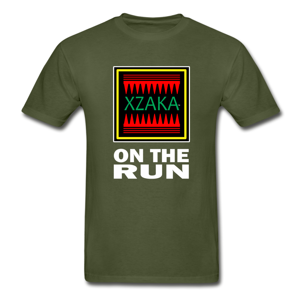 XZAKA - Hanes Adult Tagless T-Shirt - On The Run - military green