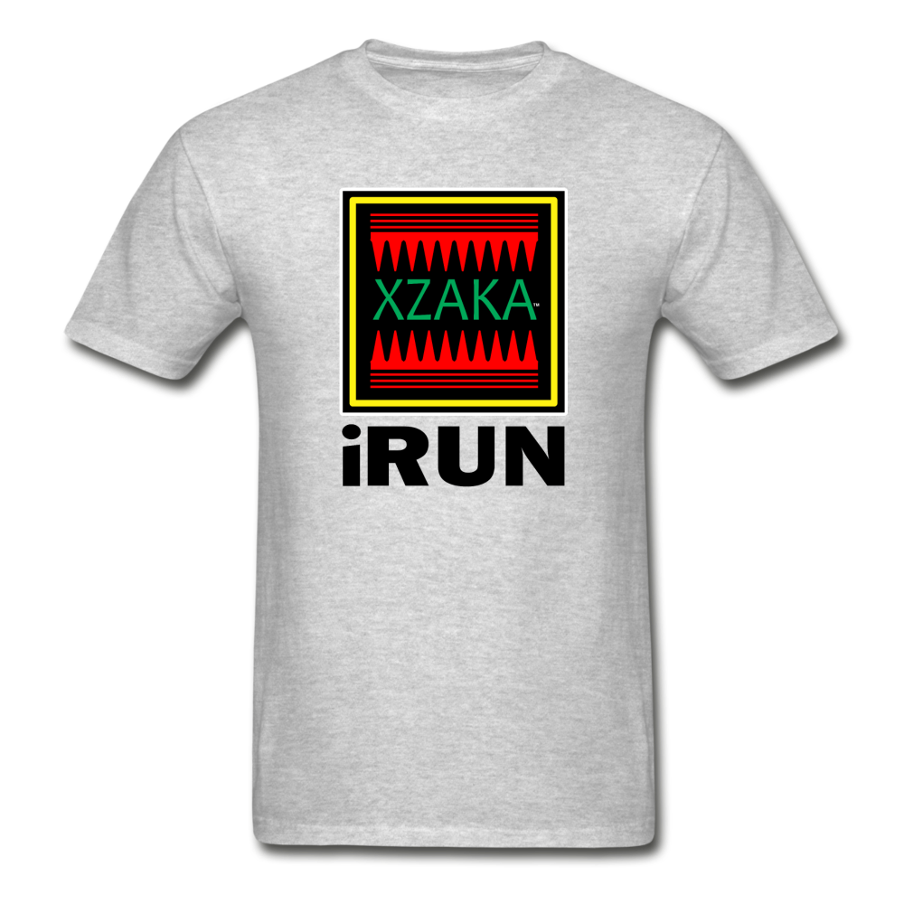 XZAKA - Hanes Adult Tagless T-Shirt - iRUN - heather gray