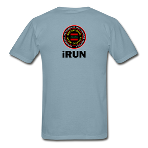 XZAKA - Hanes Adult Tagless T-Shirt - iRUN - stonewash blue