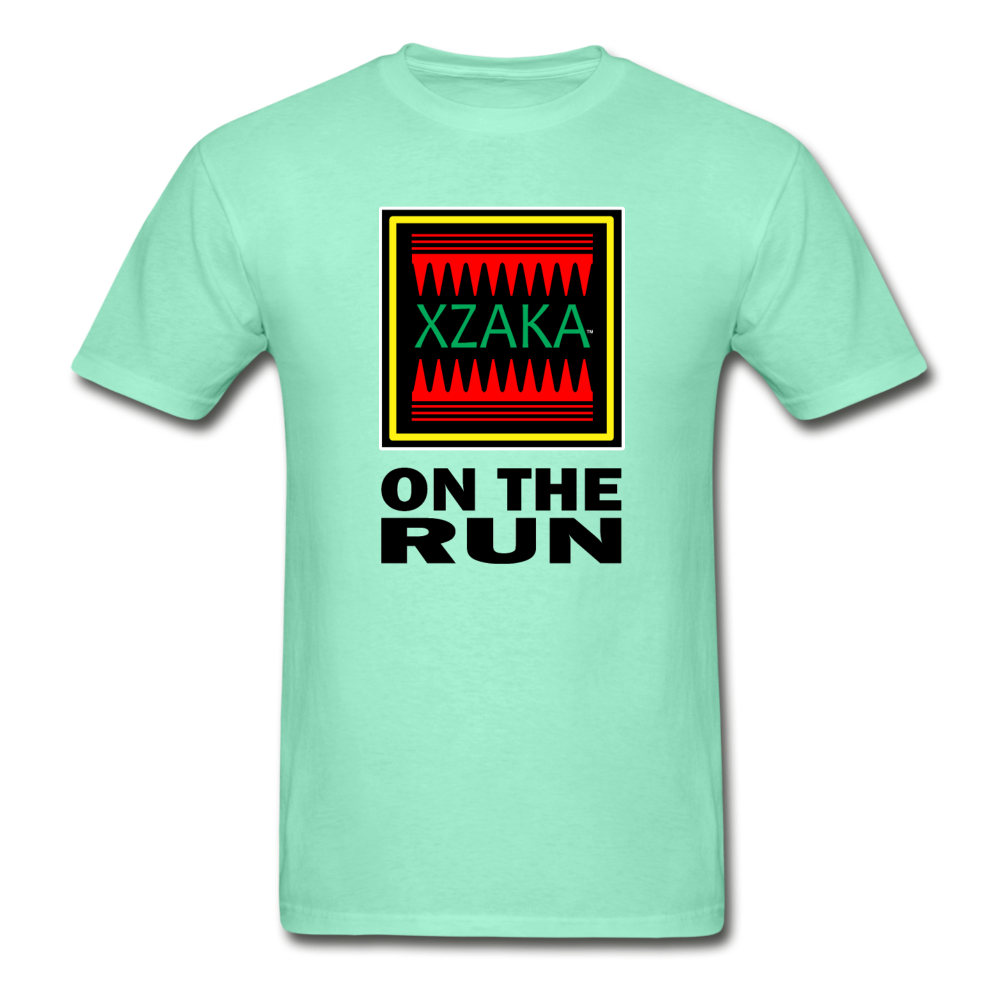 XZAKA - Hanes Adult Tagless T-Shirt - On The Run - WH - deep mint