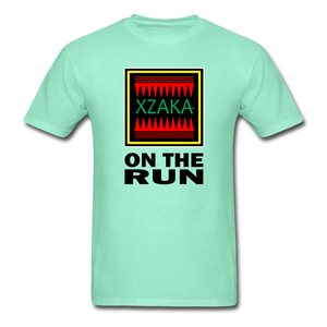 XZAKA - Hanes Adult Tagless T-Shirt - On The Run - WH - deep mint