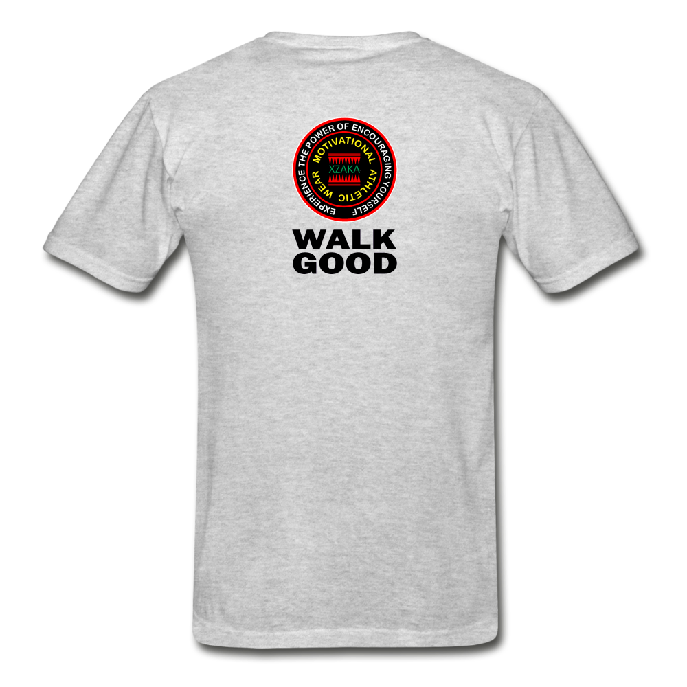 XZAKA - Hanes Adult Tagless T-Shirt -Walk Good - EVP - heather gray