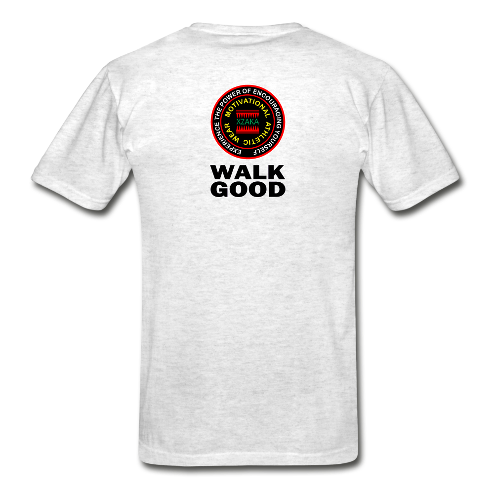 XZAKA - Hanes Adult Tagless T-Shirt -Walk Good - EVP - light heather gray